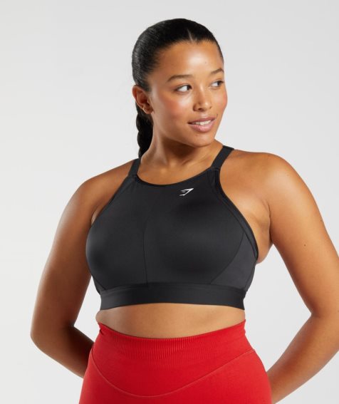 Women's Gymshark High Neck High Support Sports Bra Black | CA N01A87